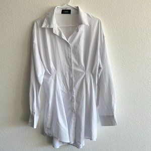 Cider White Button Dress Medium